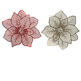 Decoris Leather Placemat with Flower Cut-Out Design 44cm - 2 Assorted